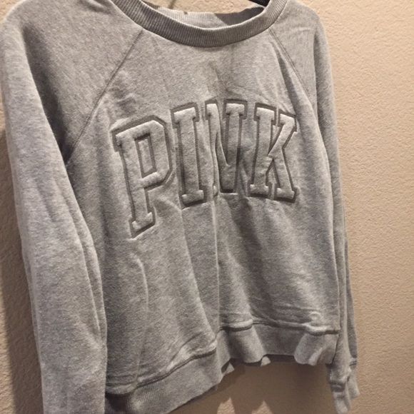 PINK Victoria's Secret Sweaters - PINK Victoria’s Secret gray sweatshirt